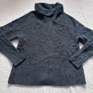 L.L. Bean Blue Charcoal wool blend Turtleneck Sweater XL